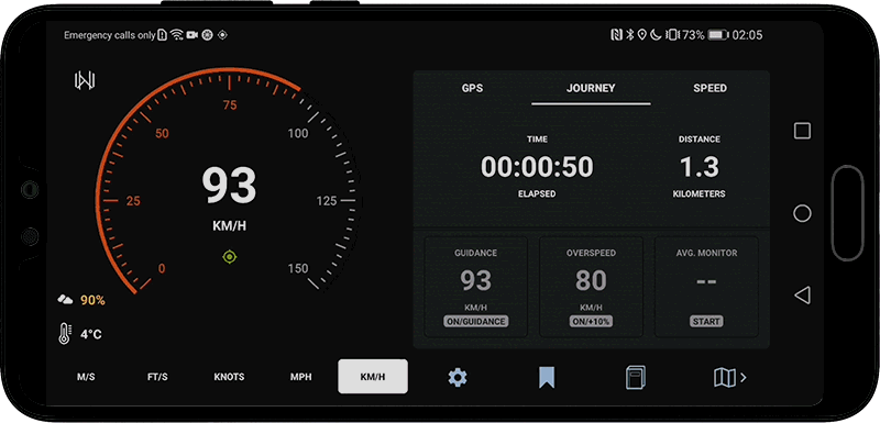 GPS data display and live journey map, Velocity GPS Dashboard 3.3.+