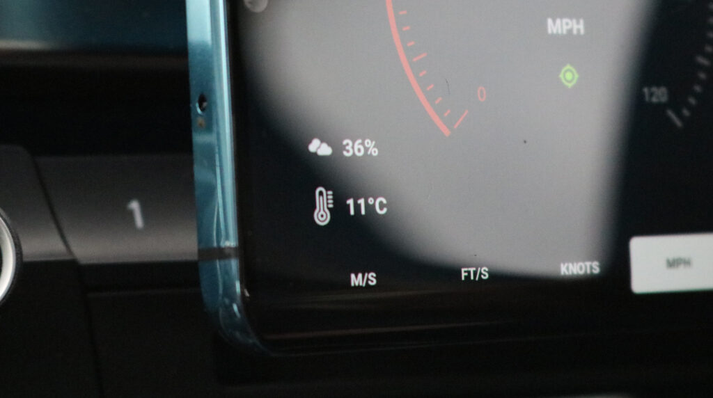 On-dashboard cloud coverage and temperature, Velocity GPS Dashboard 3.3.+