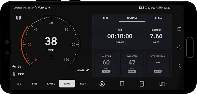 Overspeed warnings, Velocity GPS Dashboard 3.4.+