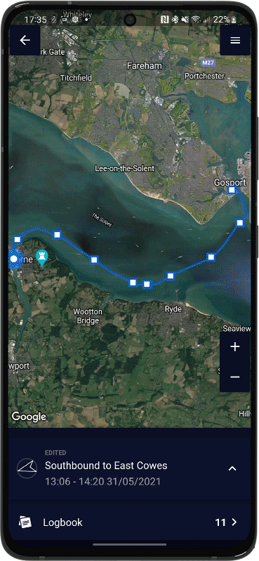 New journey/logbook export dialog, Mariner GPS Dashboard 3.6