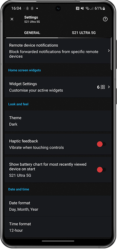 Widget settings – Energy Monitor 4.5
