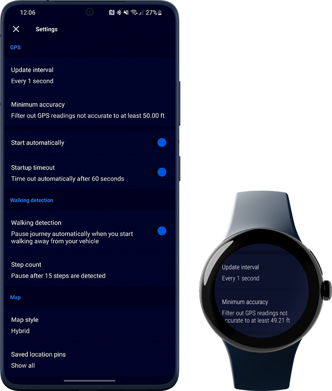 GPS Settings, Mariner GPS Dashboard 3.7 for Android and Wear OS