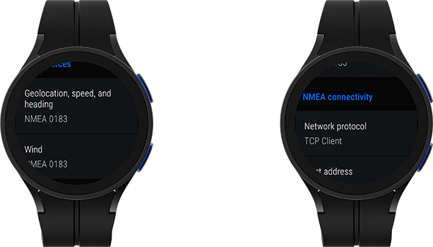 NMEA connectivity options – Mariner GPS Dashboard for Wear OS 