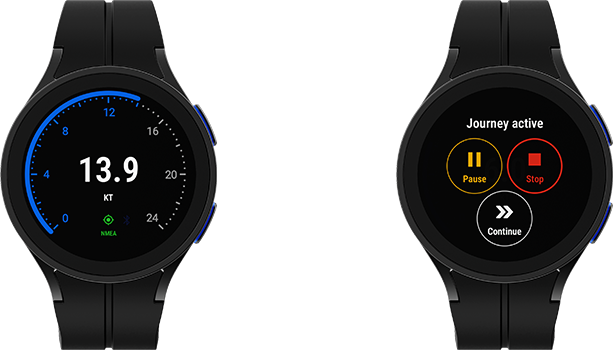Active journey controls – Mariner GPS Dashboard for Wear OS