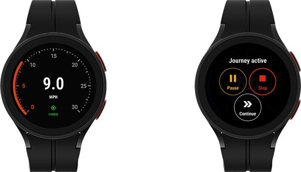 Active journey controls  – Velocity GPS Dashboard for Wear OS