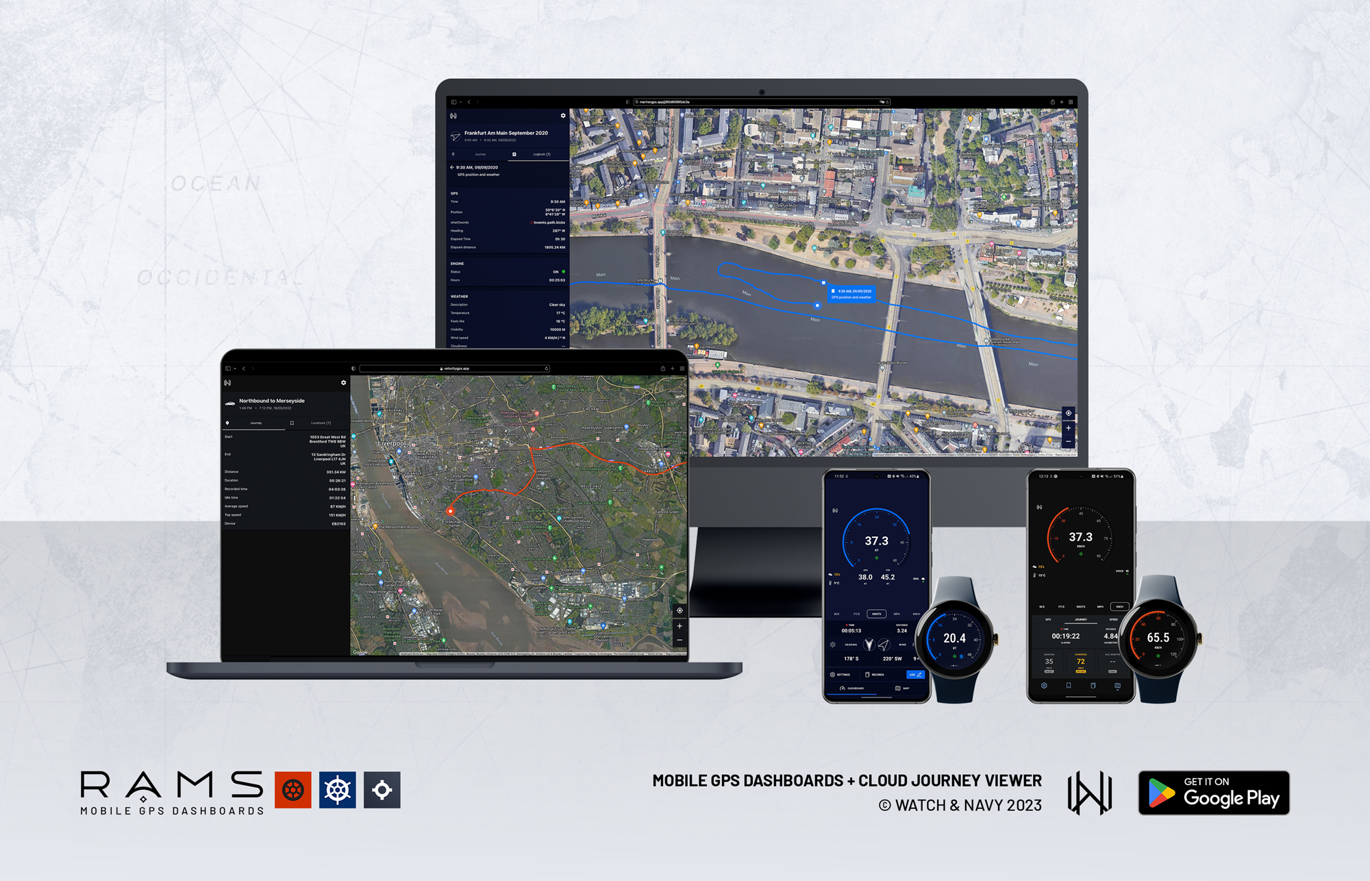 Cloud Journey Viewer for RAMS GPS Dashboards - Watch & Navy