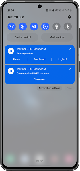 Active connections, Mariner GPS Dashboard 3.8+