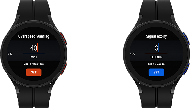 Numeric input screens, RAMS GPS Dashboards 3.9.X for Wear OS