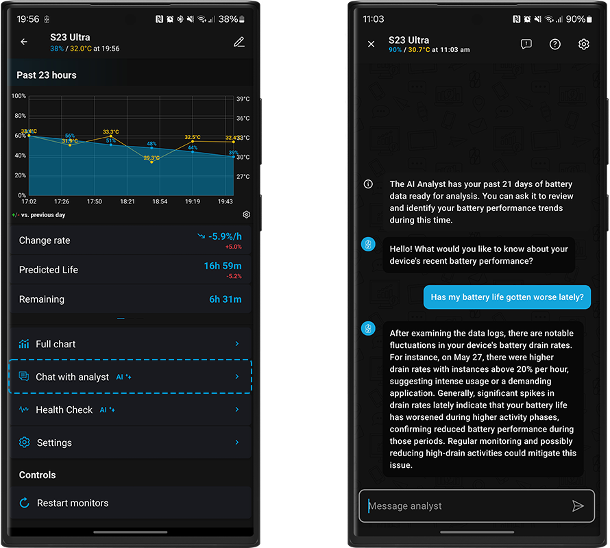 AI Health Check – Energy Monitor 5 for Android and Wear OS 