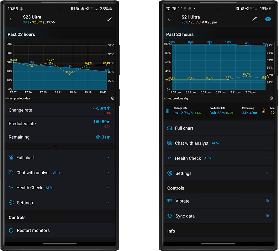 Device Info Screen – Energy Monitor 5.0 for Android and Wear OS
