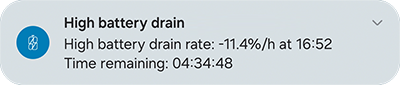 High Drain Warning Notification – Energy Monitor for Android and Wear OS