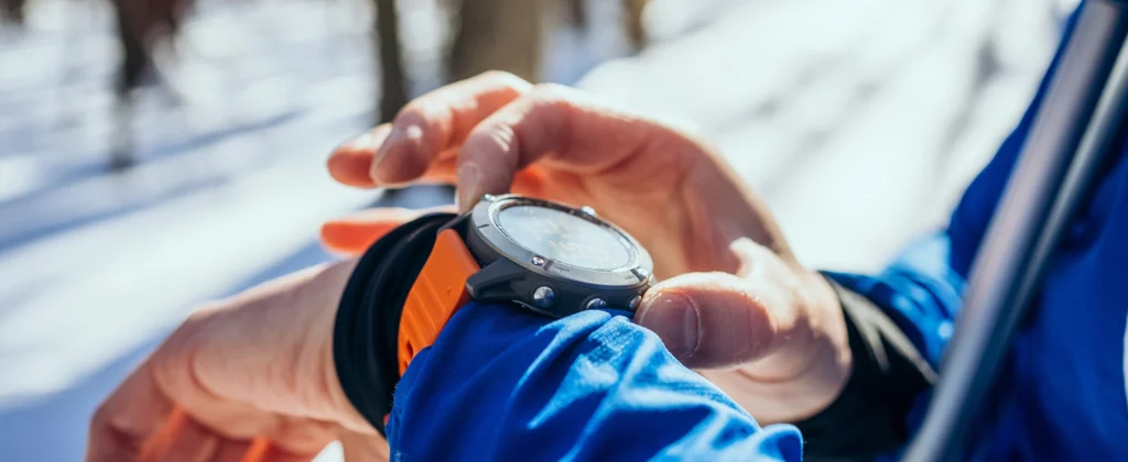 Smartwatch used for skiing 